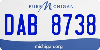 MI license plate DAB8738