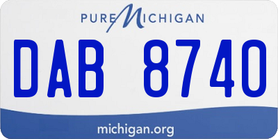 MI license plate DAB8740