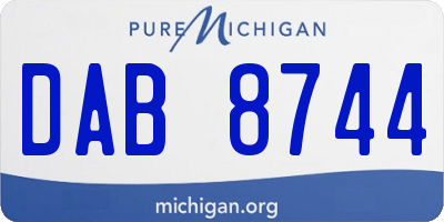 MI license plate DAB8744