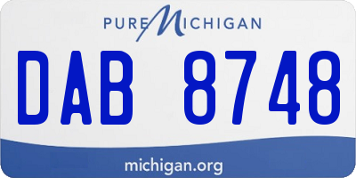 MI license plate DAB8748