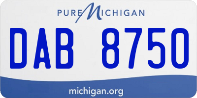 MI license plate DAB8750