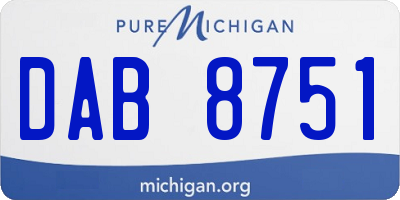 MI license plate DAB8751