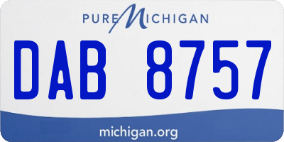 MI license plate DAB8757