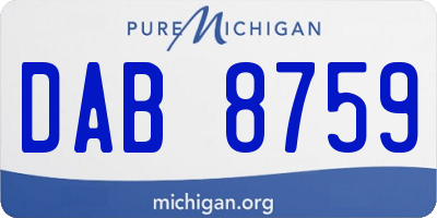 MI license plate DAB8759