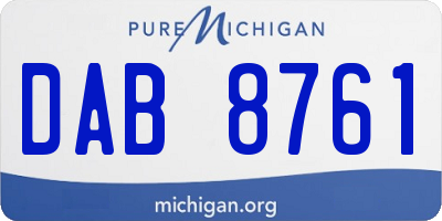 MI license plate DAB8761