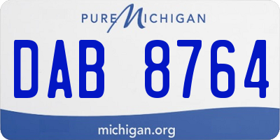 MI license plate DAB8764
