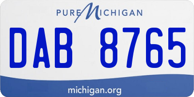 MI license plate DAB8765