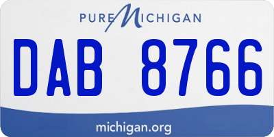 MI license plate DAB8766