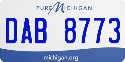 MI license plate DAB8773