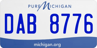 MI license plate DAB8776