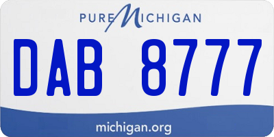 MI license plate DAB8777