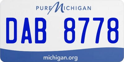 MI license plate DAB8778