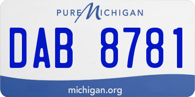 MI license plate DAB8781