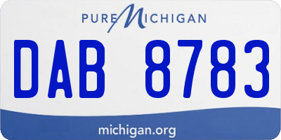 MI license plate DAB8783