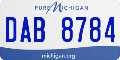 MI license plate DAB8784