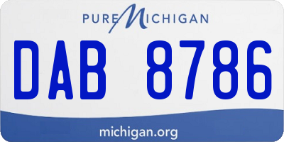 MI license plate DAB8786