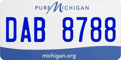 MI license plate DAB8788