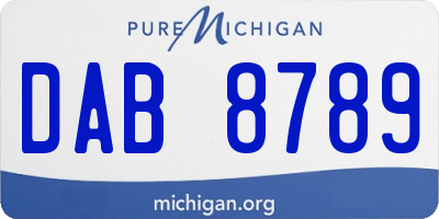 MI license plate DAB8789