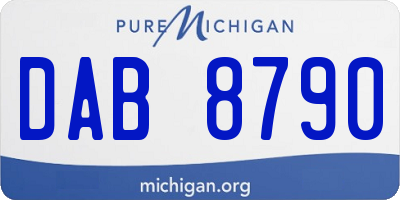 MI license plate DAB8790