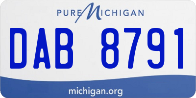 MI license plate DAB8791