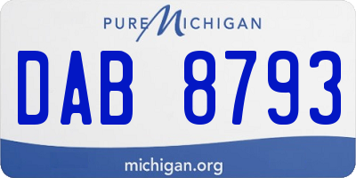 MI license plate DAB8793