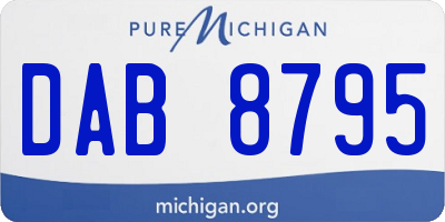 MI license plate DAB8795