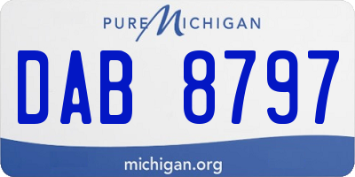 MI license plate DAB8797