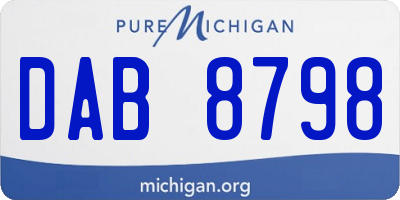 MI license plate DAB8798