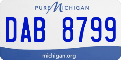 MI license plate DAB8799