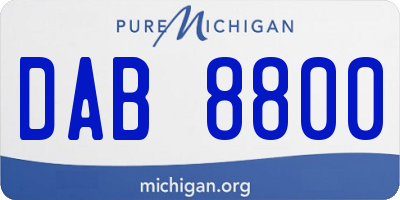 MI license plate DAB8800