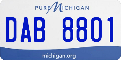 MI license plate DAB8801