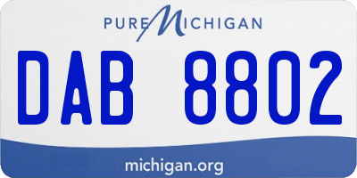 MI license plate DAB8802