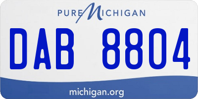 MI license plate DAB8804