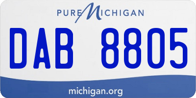 MI license plate DAB8805