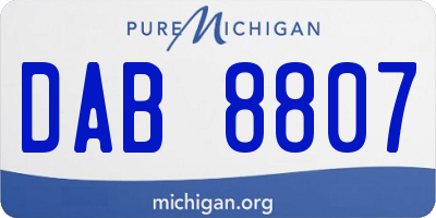 MI license plate DAB8807