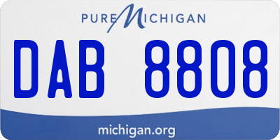 MI license plate DAB8808