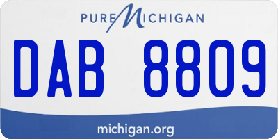 MI license plate DAB8809