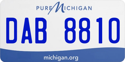 MI license plate DAB8810