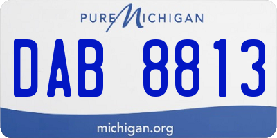 MI license plate DAB8813