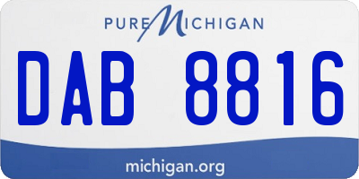 MI license plate DAB8816
