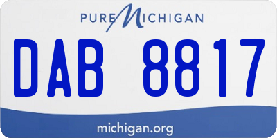 MI license plate DAB8817