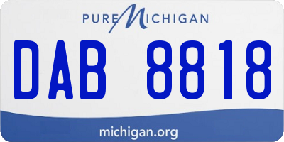 MI license plate DAB8818