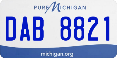 MI license plate DAB8821