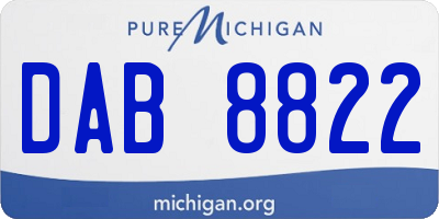 MI license plate DAB8822
