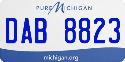 MI license plate DAB8823