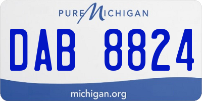 MI license plate DAB8824