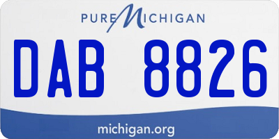 MI license plate DAB8826