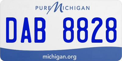 MI license plate DAB8828