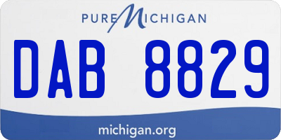 MI license plate DAB8829