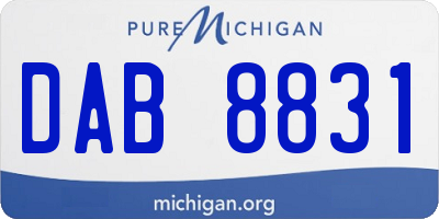 MI license plate DAB8831